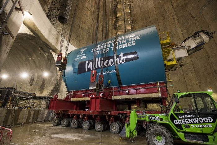 Photo of a tunnel boring machine inside a tunnel