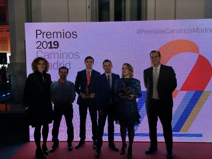 B.marquina Javier Arias Cesar Gutierrez Mario Arranz L Soler JL Abad recogen el Premio a la mejor obra muncipial