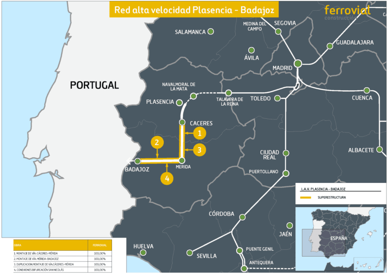 primera fase línea de alta velocidad Madrid-Extremadura